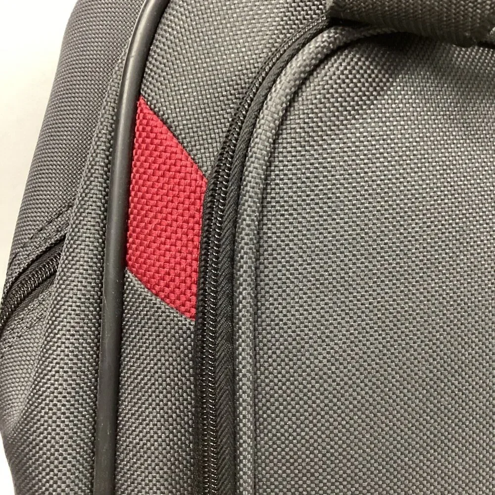 Samsonite Rolling Laptop Bag - Black/Red - Carry Handle + Pull-Along - EUC!